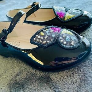 Little girl’s butterfly embroidered flats in 11USby Sophia Webster Mini like new
